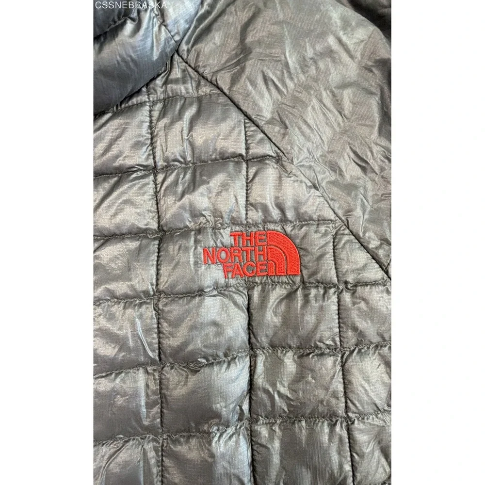 The North Face Men's Gray Black Hybrid Quilted Insulated Full Zip Jacket Sz L